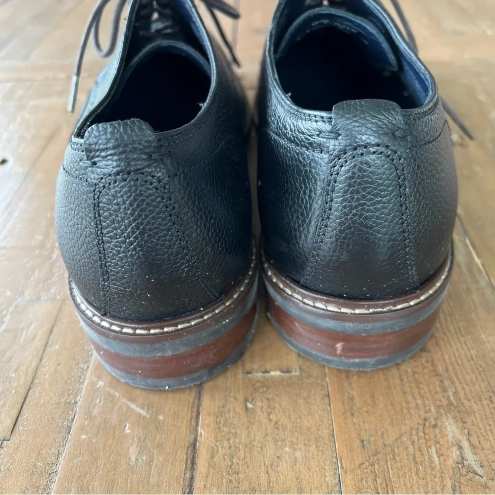 COLE HAAN Pebbled Black Leather C27088 Grand 0s Wingtip Loafer Shoes, Mens 12